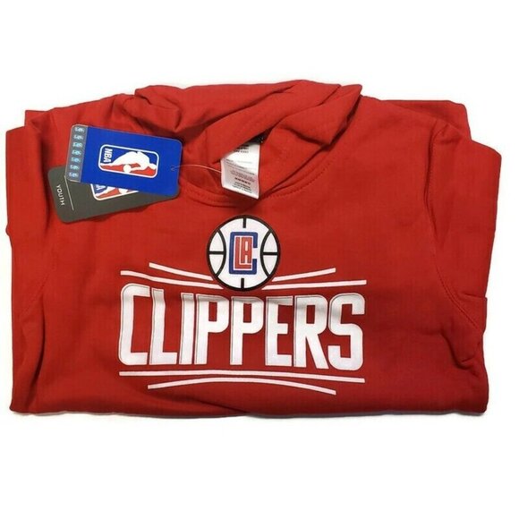 NBA Los Angeles Clippers Boys Size M (8/10) Youth Flux Pullover Hoodie Red - Picture 4 of 5